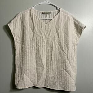 Everlane V-Neck Short Sleeve Blouse